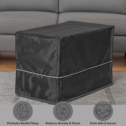 MidWest Homes for Pets XS Dog Crate Cover, Black Polyester Privacy Kennel Cover Fits Most 22-inch Crates, Machine Washable, Reduces Barking & Chewing