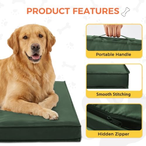 Outdoor Dog Bed XXL Sized Dog, Waterproof, 47x29x3.5 Inch