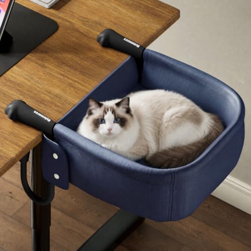 Extra-Sturdy Cat Desk Bed for Large Cats 50lbs Desk Cat Bed Attachment