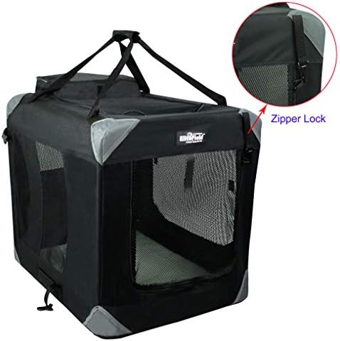 EliteField 3-Door Soft Dog Crate with Bed & Carrying Bag (2-Year Warranty)