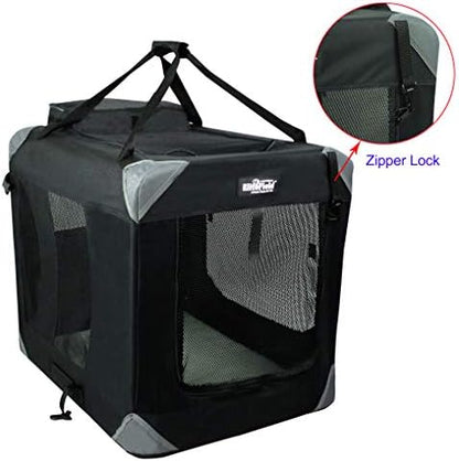 EliteField 3-Door Soft Dog Crate with Bed & Carrying Bag (2-Year Warranty)