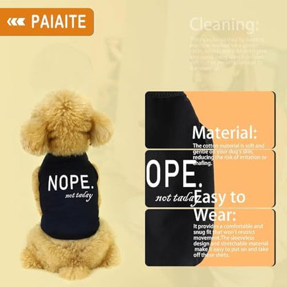 Discover Cozy Cotton Canine Wear: Soft, Lightweight, and Breathable Dog Shirt Vest with Eye-Catching Graphics(Nope not Today), Keeping Your Furry Friend Warm and Comfy! Grey XS