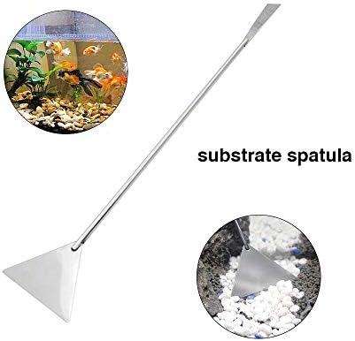 Aquascaping Tools 5 in 1 Kit Aquarium Scissors Plant Tools Curved & Straight Scissor Tweezers Spatula Stainless Steel Anti Rust Aquascape Tools for Fish Tank