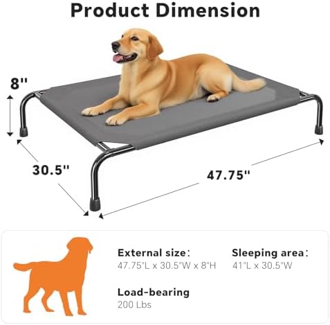 Simple Trending Raised Dog Bed for Large Dogs, Waterproof XL Dog Cot