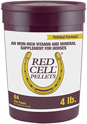 Farnam Horse Health Red Cell Pellets, Vitamin-Iron Mineral Supplement for Horses, Iron Horse Supplement, 4 Lbs., 64-Day Supply, Pellets