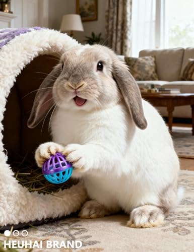5 Pack Hollow Plastic Play Balls, Assorted Cutout Shapes for Rabbits