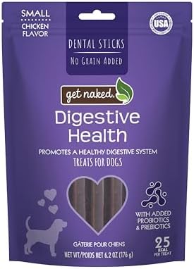 Get Naked Grain Free 1 Pouch 6.2 Oz Digestive Health Dental Chew Sticks, Small