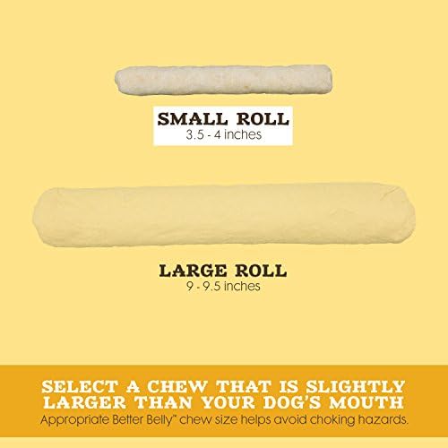 Better Belly Highly Digestible Rawhide Dental Chews, Treat Your Dog to a Chew with NO Artificial Colors or Flavors, 10 Count (Pack of 2)