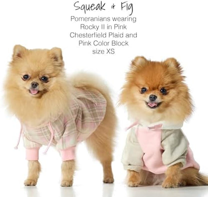 Pet Passion Rocky II Dog Hoodie, Pink Color Block, Medium