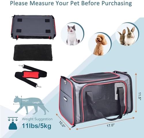 Soft-Sided Kennel Pet Carrier, Airline Approved Travel Handbag