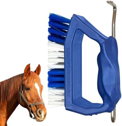 Kelcie's Pick Brush Cleaning Tool - Easy To Use Slip-Proof Grooming Brush For Horses With Great Grip