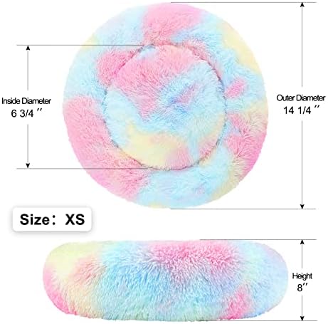 NOYAL Donut Dog Bed for Small Medium Pets, Plush Calming Faux Fur