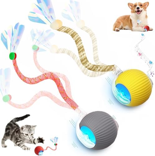 2 Packs Speed 2.0 Tail Interactive Cat Toys for Indoor Cats, Moving Cat Toy