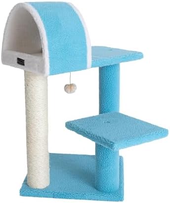 Armarkat Sky Blue 29" Cat Tree, Real Wood Tunnel For Squeeze, Snoozing And Hiding, B2903
