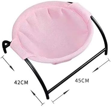 JUNSPOW Cat Bed Sleeping Cat Hammock, 16.9in x 16.9in x 9.5in, Pink