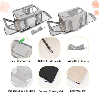 GAPZER Pet Carrier for Large Cat Soft-Sided Animal Traveling Bag up to 20lb