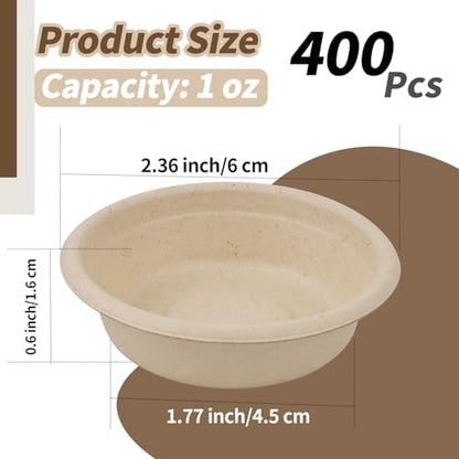 400 Pcs 1 oz Paper Feeding Cups for Reptiles and Small Pets