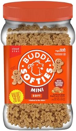 Buddy Softies Soft & Chewy Dog Treats Peanut Butter 20 oz. Jar