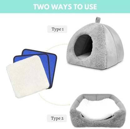 Guinea Pig Hideout Bed with 2 Absorbent Leak-Proof Bottom Pee Pad