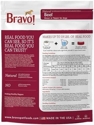 Bravo! Homestyle Complete Freeze Dried Raw Dog Food, Beef, 4 Pounds