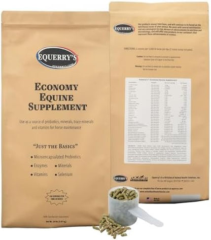 Equerry's Economy Equine Supplement - Horse Probiotics | Supplement for Horses | Horse Vitamins and Minerals Supplement with Enzymes and Selenium,20lb