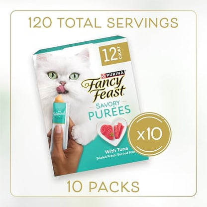 Fancy Feast Purina Squeezable Cat Treats Tube (12 Pack) 0.35 oz