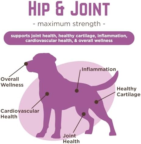 Dr. Joseph's VetPro Complete Dog Hip & Joint Wellness Supplement – High-Strength Glucosamine, MSM, Omega & Chondroitin Chews and Breeds – Vet Formulated Chicken Dog Treat - 60 Count