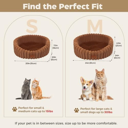Avont Cat Bed for Indoor Cats, Fluffy Washable with Raised Rim