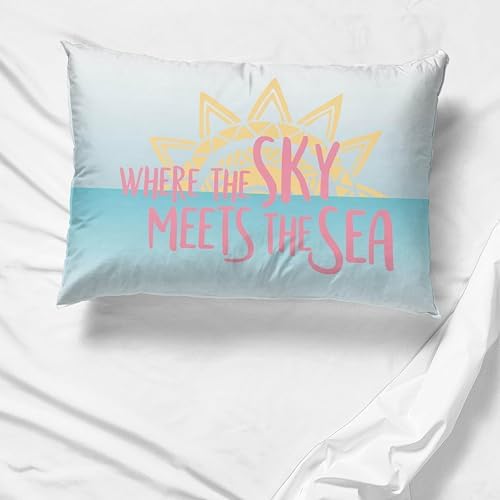 Jay Franco Disney Moana 2 Pack Reversible Pillowcases - Tropical Patchwork Double Sided Pillow Cover - Features Pua, Kids Super Soft Bedding