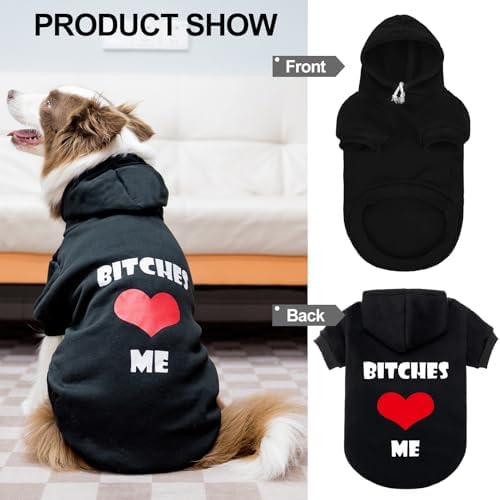 EXPAWLORER Dog Hoodies for Small Medium Large Dogs,Black XS