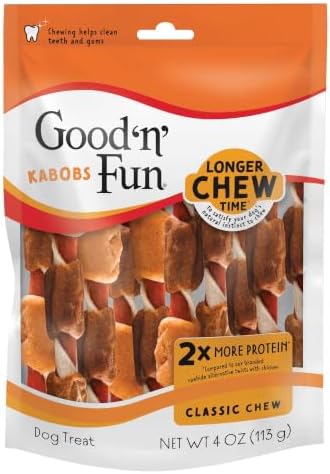 Good 'n' Fun Kabobs Long-Lasting Dog Treat Made With Real Protein, 4 oz