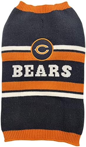 NFL Chicago Bears Dog Sweater, Size Medium. Warm and Cozy Knit Pet Sweater with NFL Team Logo, Best Puppy Sweater for Large and Small Dogs