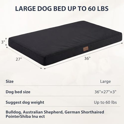 BFPETHOME Outdoor Waterproof Dog Bed for Large Dogs, Washable Cover, 36"