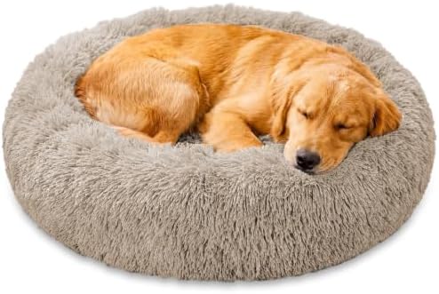 JOLLYVOGUE Washable Dog Beds Large Sized Dog, 36 Inch Donut Large Dog Bed
