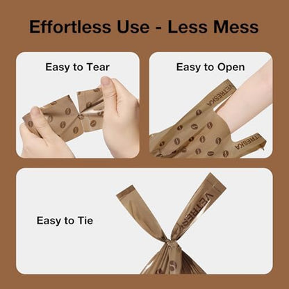 VETRESKA Dog Poop Bags with Handles 120 Count, Coffee Scented Waste Bags