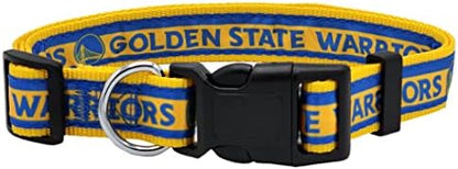 New & Improved Pets First NBA PET Collar Golden State Warriors Dog Collar, Size Large Basketball Team Collar for Dogs & Cats. A Shiny & Colorful Dog & Cat Collar Licensed by The NBA