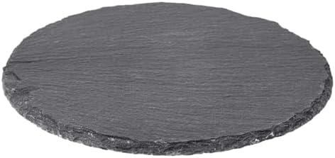 Reptile Basking Platform 6" Round Slate Rock Plate, Natural Tortoise Feeding Bowl Resting Stone for Bearded Dragon Turtle Lizard Gecko