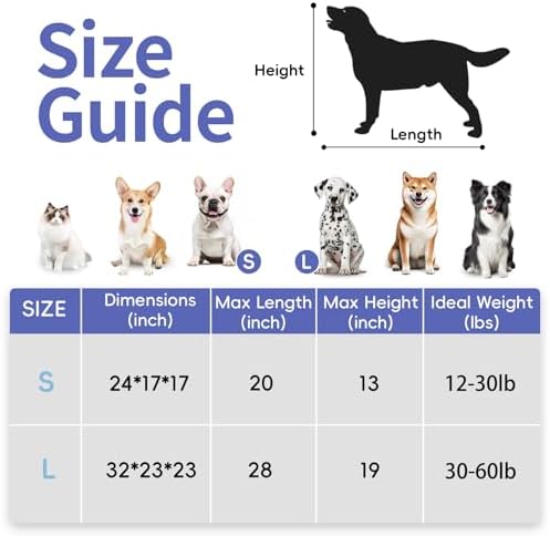 Petprsco Portable Dog Crates for Medium Dogs, 32"x23"x23" Travel Dog Crate