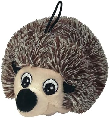 PetLou D.O.G'Z 4-inch EZ Squeaky Hedgehog Dog Plush Toy,Durable Squeaks Bouncy Ball Dog Toy
