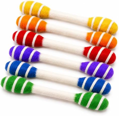 Glaciart One Swabs Cat Toys with Catnip - 6 Pk | Durable for Chew, Cute Cat Toys Interactive Kitty for Boredom, Exercise, & Play | Filled w/Organic Catnip for Anxiety & as Digestive Aid | Gift Idea