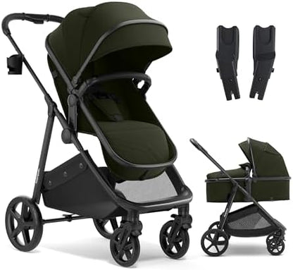 Mompush Wiz 2-in-1 Bassinet Stroller with Car Seat Adapter, Reversible Seat