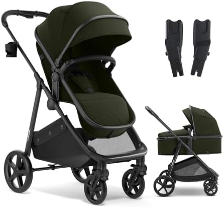 Mompush Wiz 2-in-1 Bassinet Stroller with Car Seat Adapter, Reversible Seat