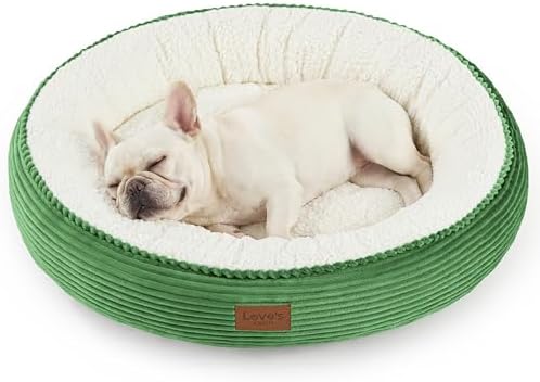 Love's cabin Round Donut Cat and Dog Cushion Bed, 30in Pet Bed for Medium or Large Dogs, Anti-Slip & Water-Resistant Bottom, Soft Durable Fabric Pet Beds, Washable Calming Cat Bed, Light Green