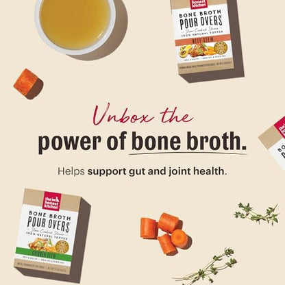 The Honest Kitchen Bone Broth Pour Overs Wet Toppers for Dogs,5.5 oz - Beef Stew,(Pack of 24)