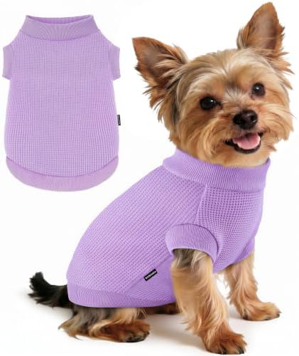 1 Pack Dog Shirt for Small Supplies Functional Waffle Dog Clothes Warm Soft Sweatshirt Outfit for Dogs Cats Pet Apparel