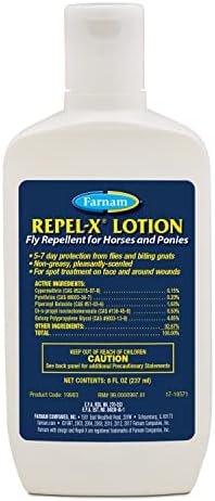 Farnam Repel-X Lotion Fly Repellent for Horses and Ponies, 8 Ounce