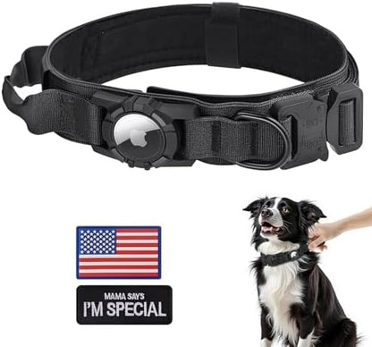 Upgraded Airtag Dog Collar Waterproof, Adjustable GPS Training Nylon