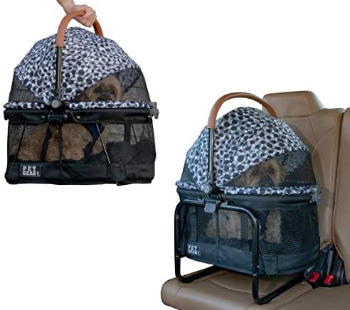 Pet Gear No-Zip View 360 Pet Carrier & Car Seat, 20", Spotted Black