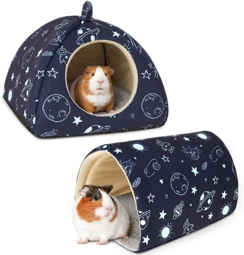 Bienbee Guinea Pig Hideout, 2 Piece Washable Set for Small Animals Small