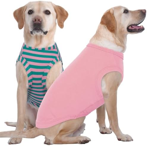 IECOii 2 Pack Dog Surgery Recovery Shirt Sleeveless Lightweight Dog Tshirt